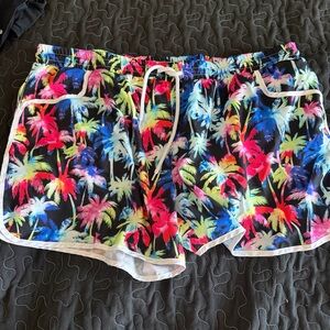 NWOT Bright Tropical Palm Print Swim Shorts-No Liner